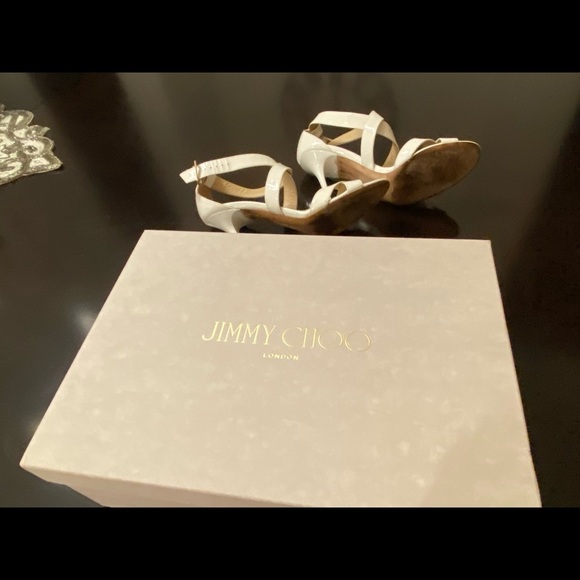 Authentic Jimmy Choo white strap shoes 37.5. Slightly used - Picture 4 of 5
